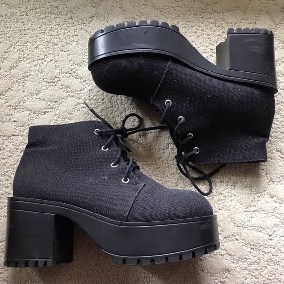 h&m black platform boots